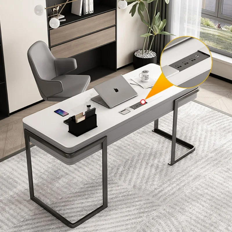 Modern Rock Top Office Furniture Unique Design Computer Desk Rectangular Wooden Executive Table