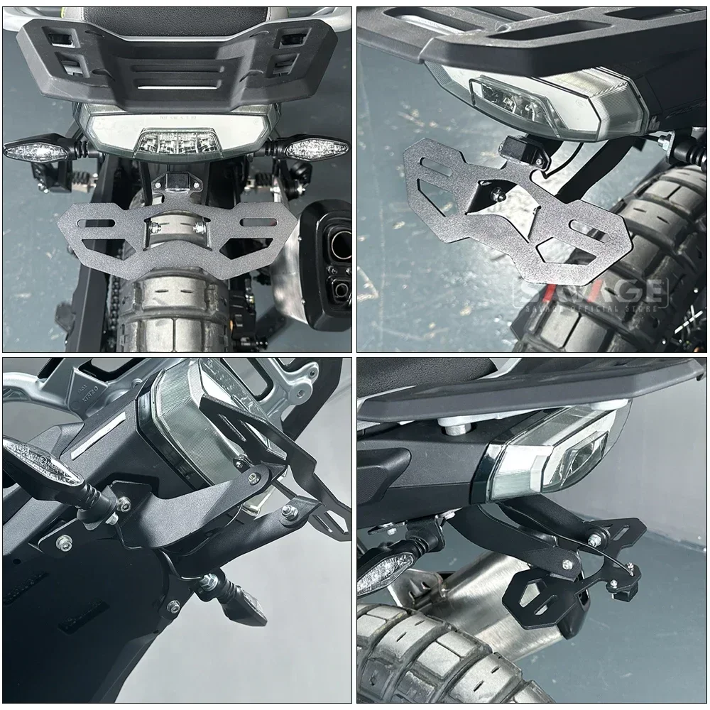 For CFMOTO 450MT 2024 Motorcycle License Plate Holder Fender Eliminator Tail Frame LED Light For CF-MOTO MT450 IBEX 450 MT 2025 image 2