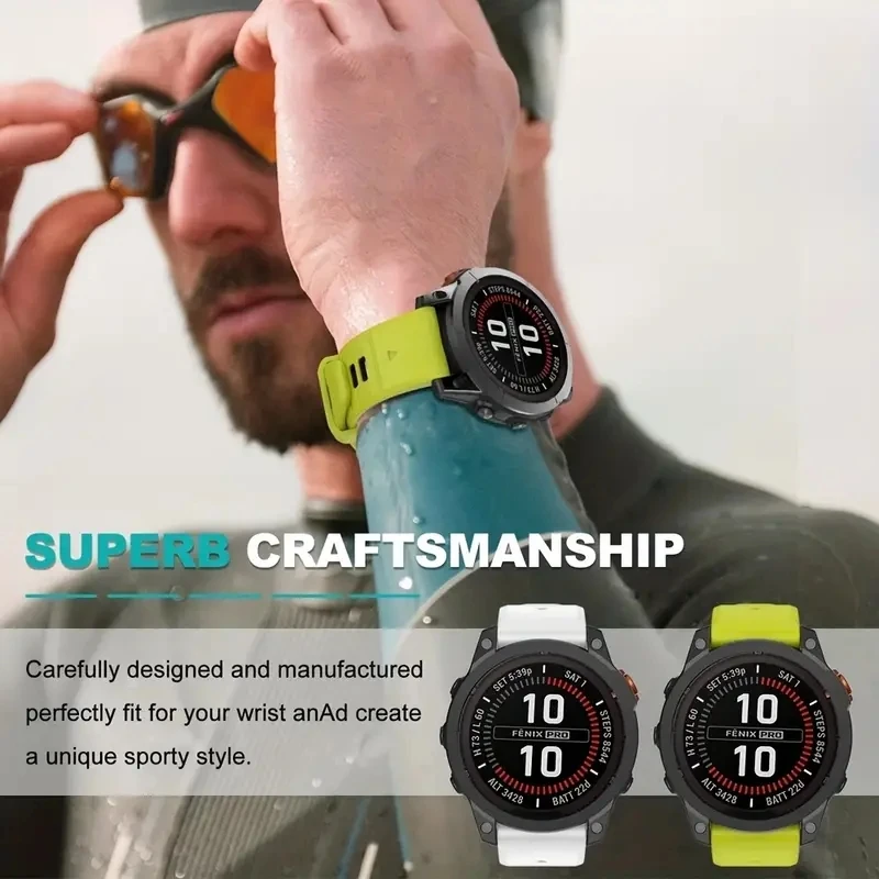 Ремешок силиконовый для наручных часов, Quickfit для Garmin Fenix 7 7X Pro 6X 5X/Epix Pro Gen2 51 мм 47 мм MK1 MK2i Enduro, 26 мм 22 мм