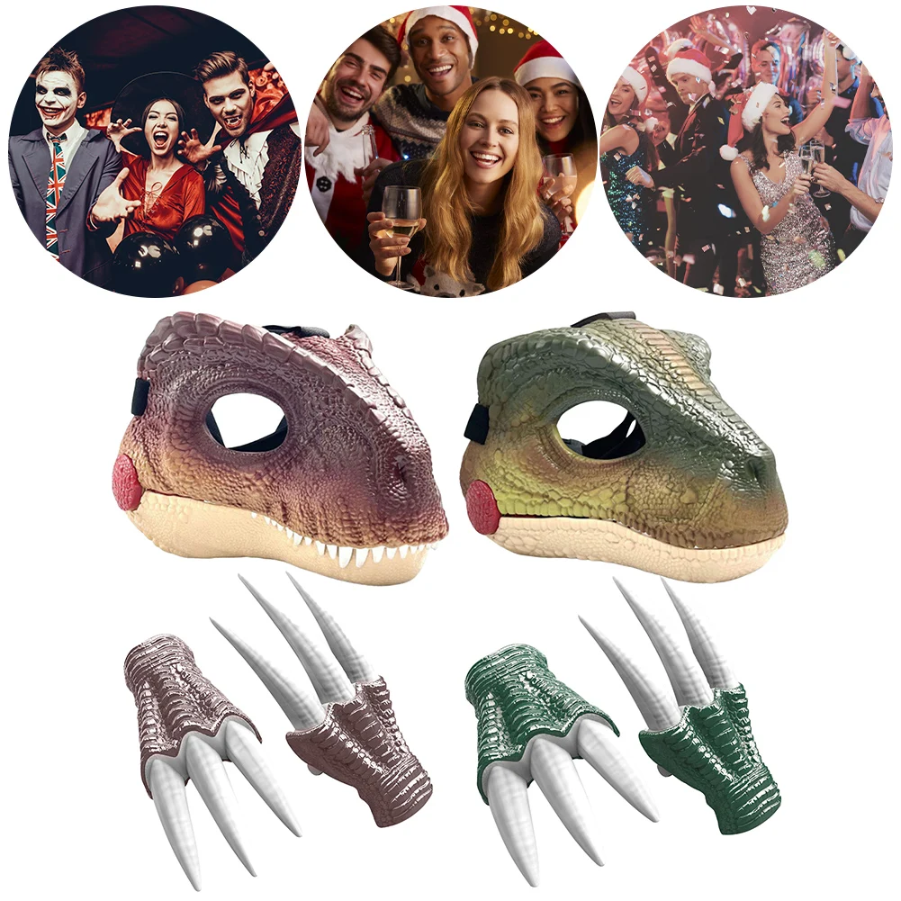 

Moving Jaw Dino Mask with Dinosaur Scream Dinosaur Head Face Mask Lifelike Dinosaur Mask Headwear for Halloween Carnival Party