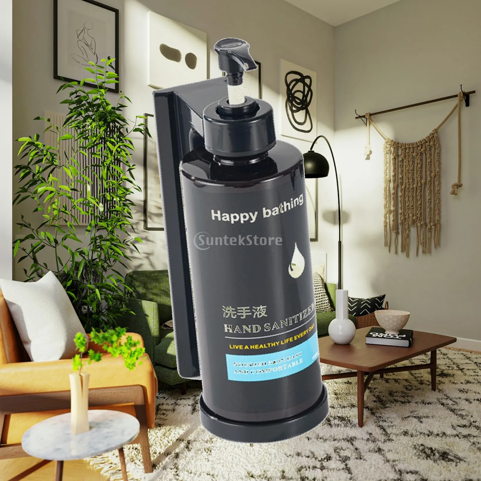 Hand Soap Pump Dispenser ABS Plastic Wall Mount Reusable Bathroom Accessories for Hotel Office