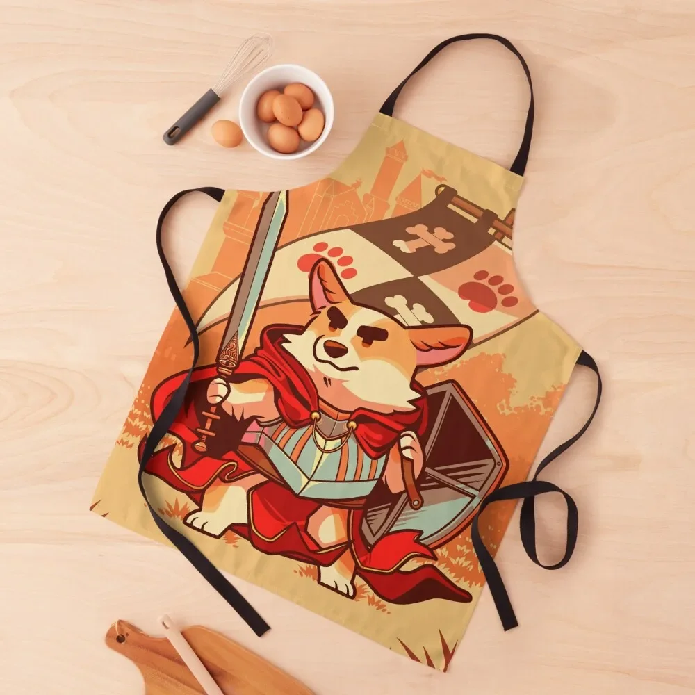 

Corgi knight Apron with pockets Things For The Home Chef Accessory cookings for women Apron