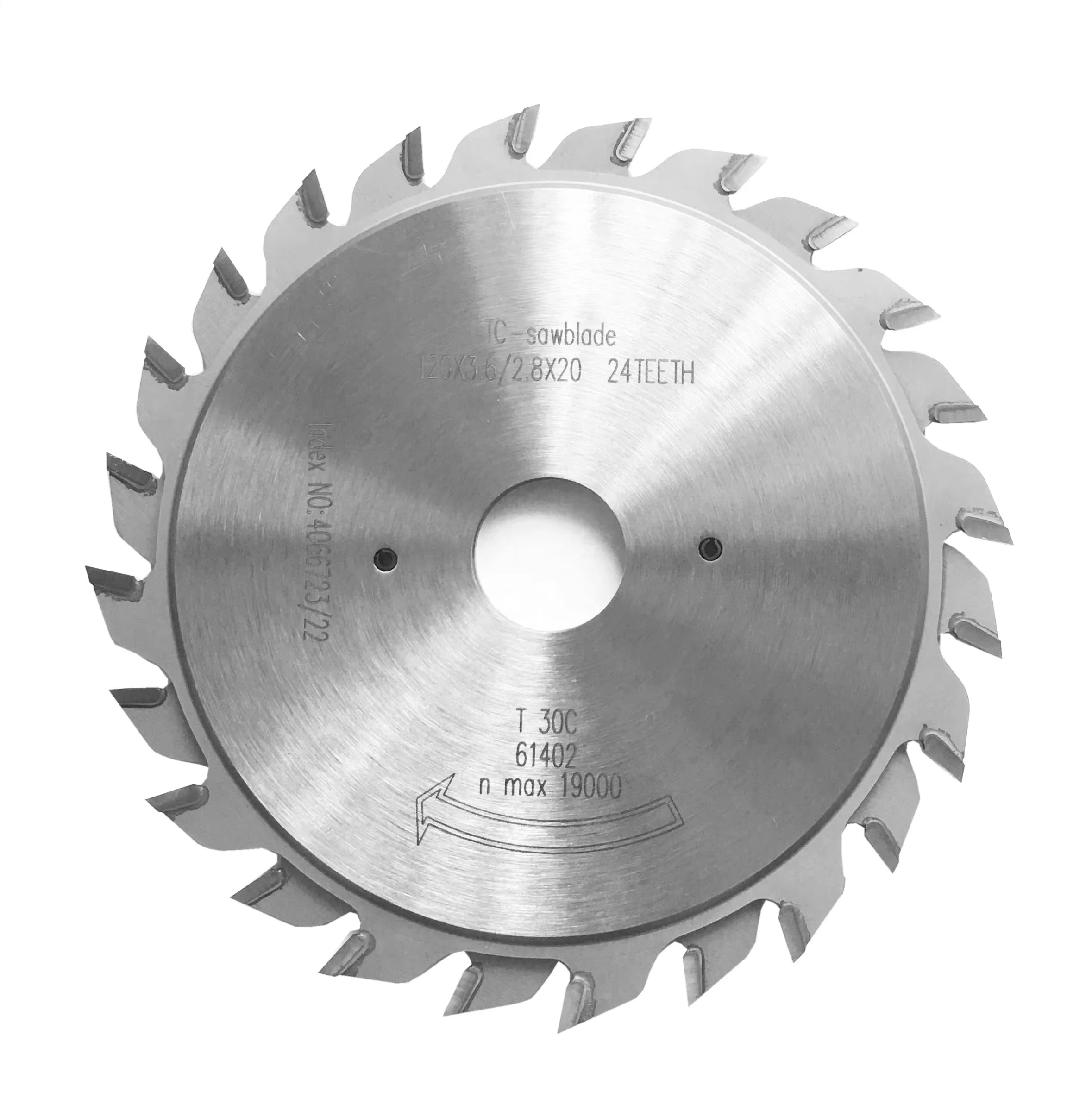 120x20x24T Small Tct Circular Scoring Saw Blade 24T Teeth 19000 RPM 6 Month Warranty