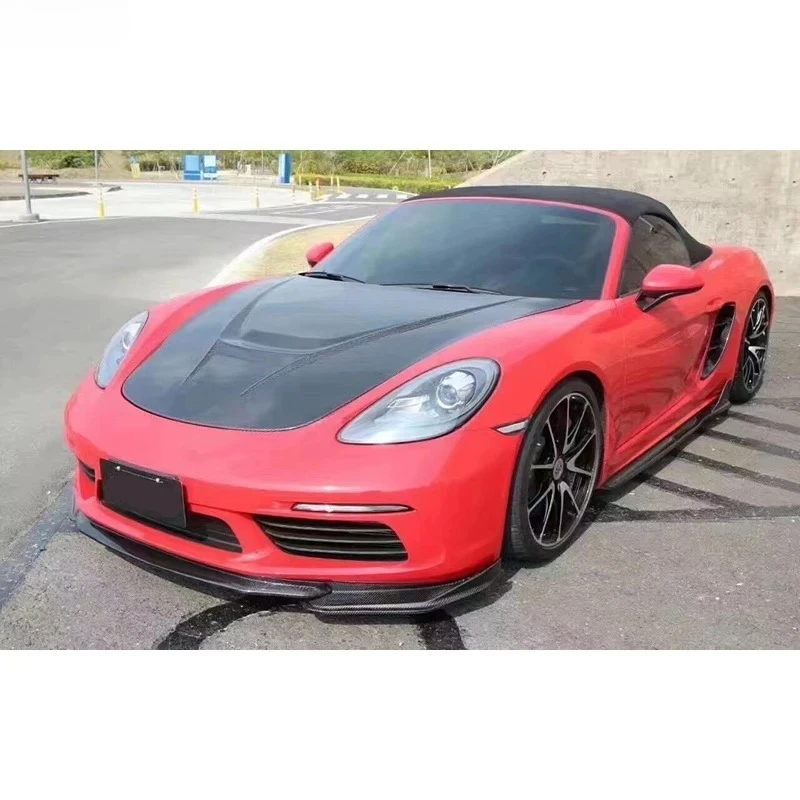 

For Porsche Boxster Cayman 718 Real Carbon Fiber Frp Front Engine Hoods Auto Car Bonnet Cover Styling Body Kit