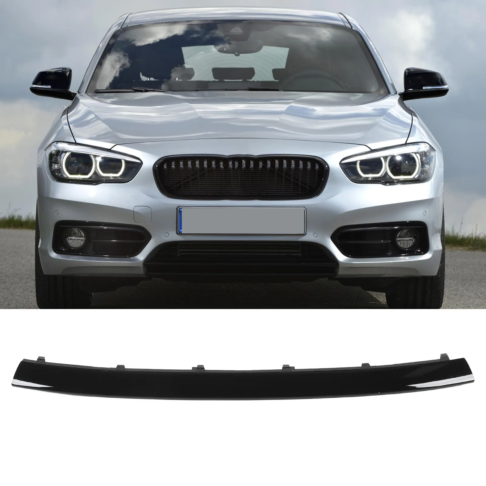 Gloss noir style de voiture pare-chocs avant revêtement d'habillage inférieur 51117371726 pour BMW série 1 F20 F21 Sport Urban Line LCI 2016 à 2019