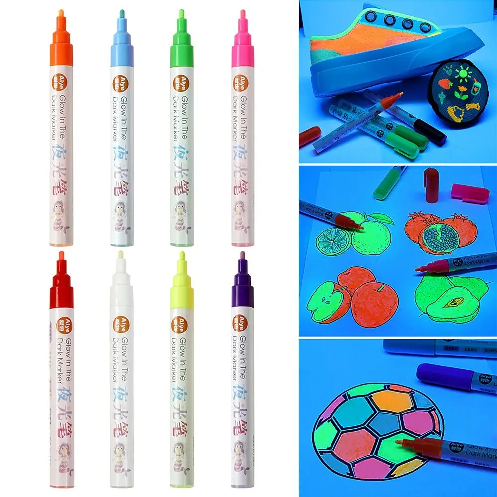 Creative Glowing in The Dark Luminous Pen DIY Graffiti Hand Painting Highlighter Pen Fluorescent Pen Gift