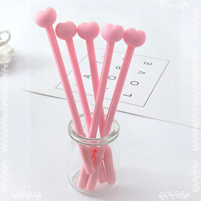 24 Pcs Soft Lovers Love Pink Gel Pen Kawaii Pens Stationery Writing Supplies