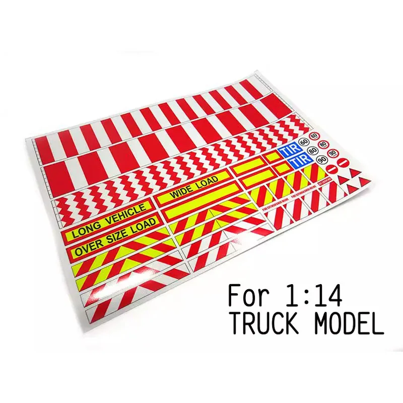 

Warning Reflective Stickers Decorate for 1/14 Tamiya RC Truck Scania MAN Benz Actros Diy Parts