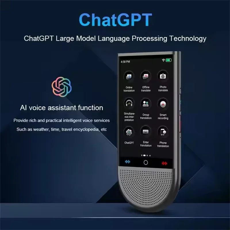새로운 S15 4G 휴대용 AI 번역기 16GB 메모리 148개 언어 실시간 음성 사진 오프라인 번역 지원