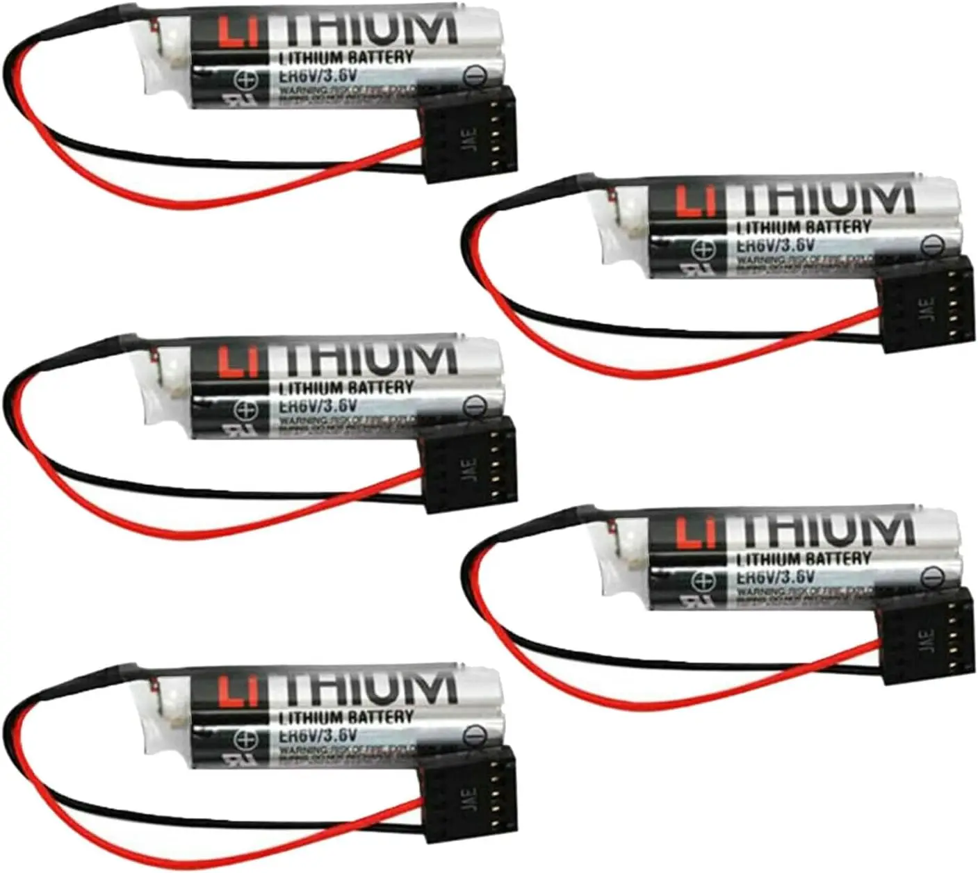 （5 Pack）ER6VC3N ER6V 3.6V PLC Battery 2000mAh with JAE5PIN Plug for Yaskawa CNC