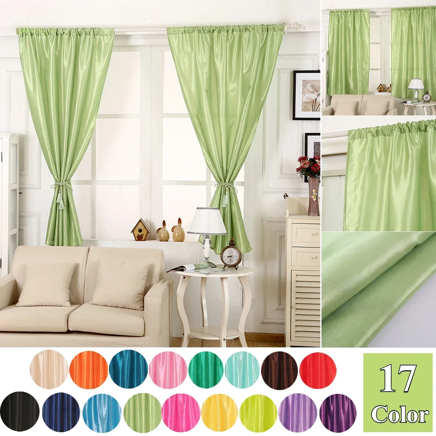 1 Piece Solid Color Contemporary Simple Sheer Curtain Lightweight Semi-Transparent Partition Curtain Curtains for Living Room