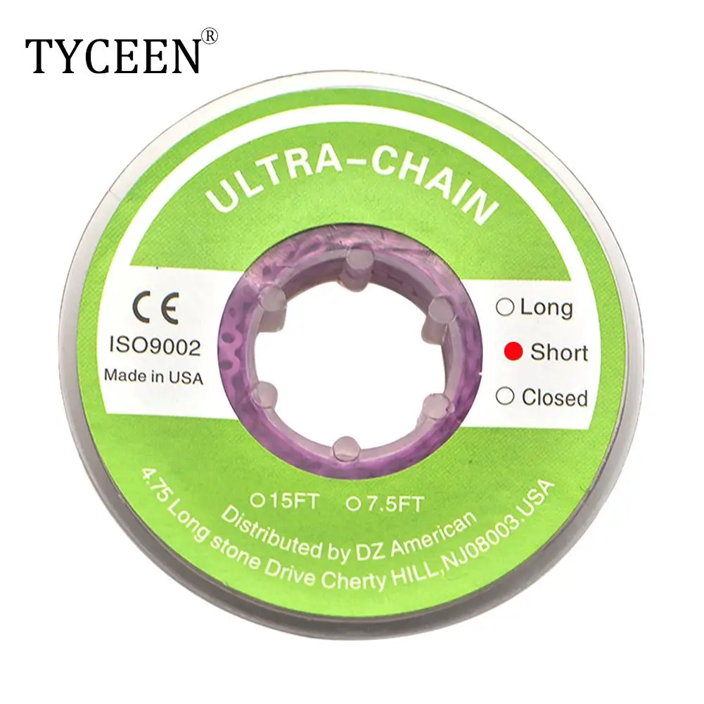 

1pc Dental Elastic Ultra Power Chain Length 4.75m Colorful Rubber Spool Long/Short/Closed High Strength Dental Orthodontic