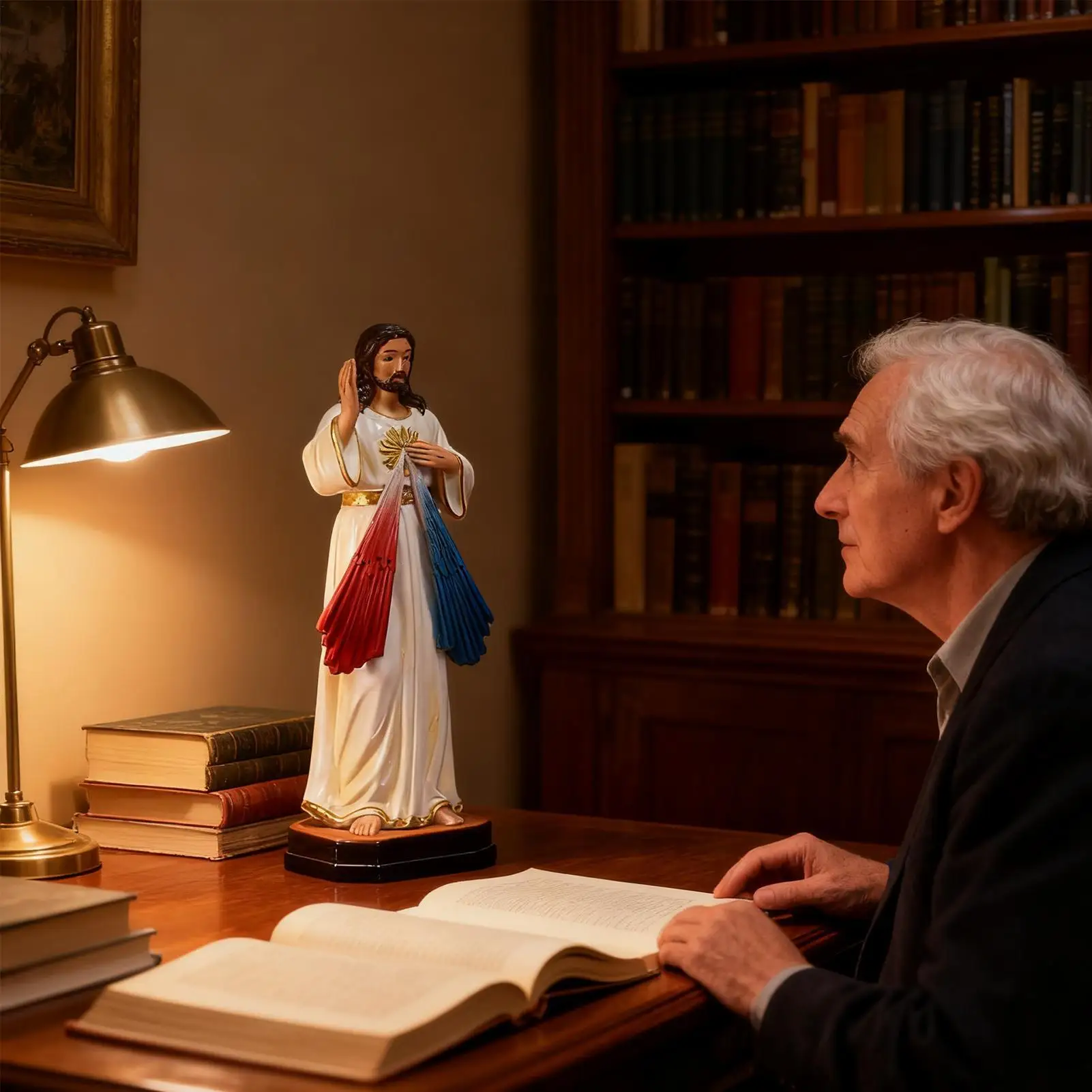 Estatua de Jesús 3D, decoración religiosa clásica sagrada, figuritas de escritorio de Jesús para fiestas de cumpleaños de Acción de Gracias, oficinas, vida en casa