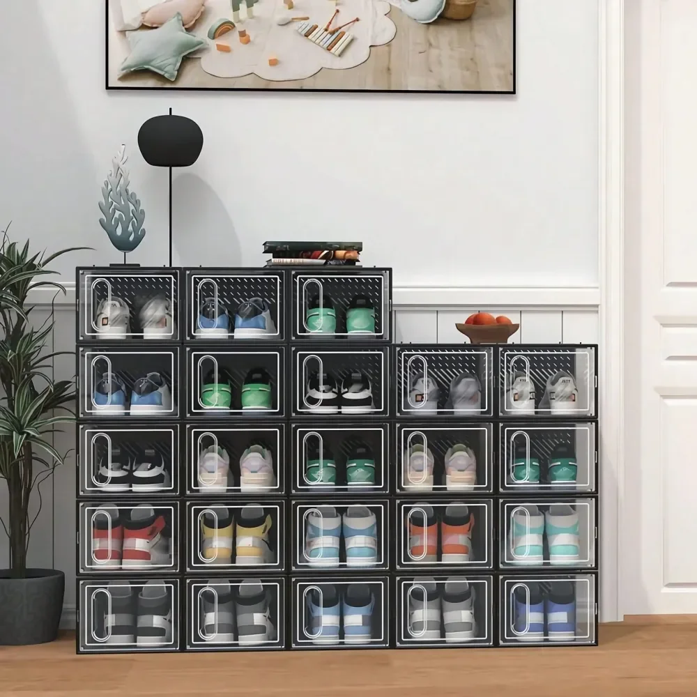

Контейнер для обуви с магнитной застежкой, водонепроницаемое категоризированное хранение, персонализированное сортированное хранение, для кладовой, белый, черный