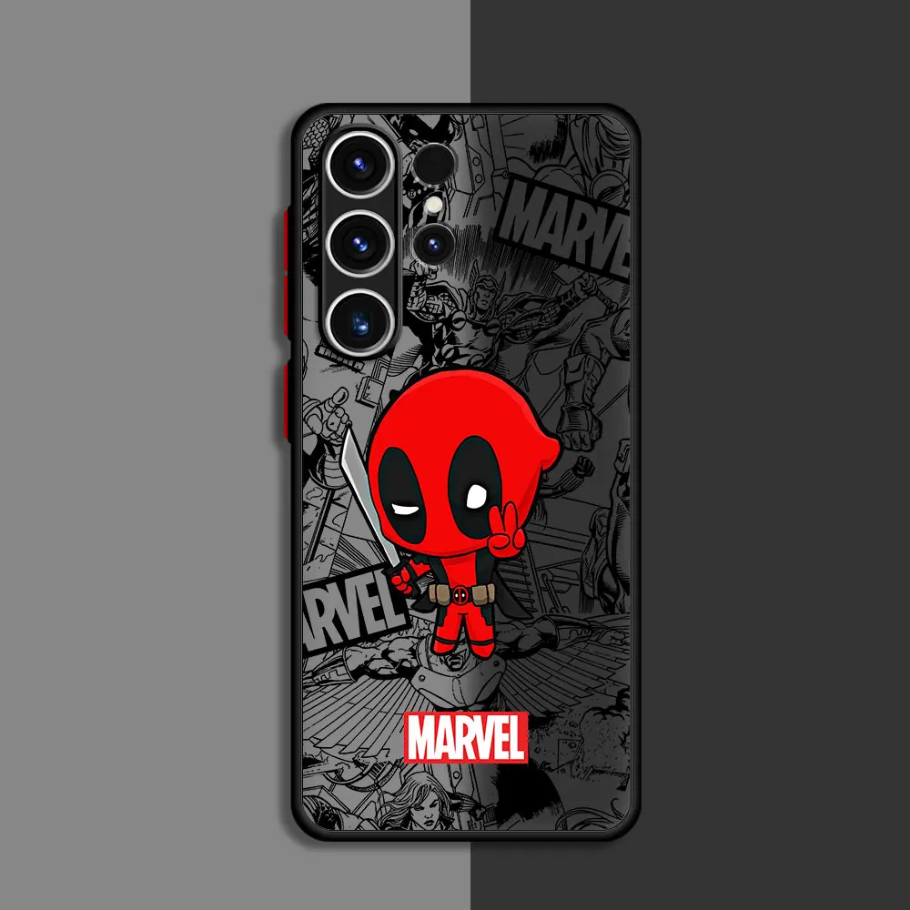 Marvel Funny Deadpool Frosted Case For Samsung Galaxy S23 Plus S22 Ultra S20 FE S21 S10 Note 20 10 Lite S9 S24 Funda Phone Cover