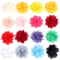 10Pcs 5cm Chiffon Fabric Flowers DIY Headwear Corsage Decoration Sewing Clothing Hats Accessories Flower Head Wholesale
