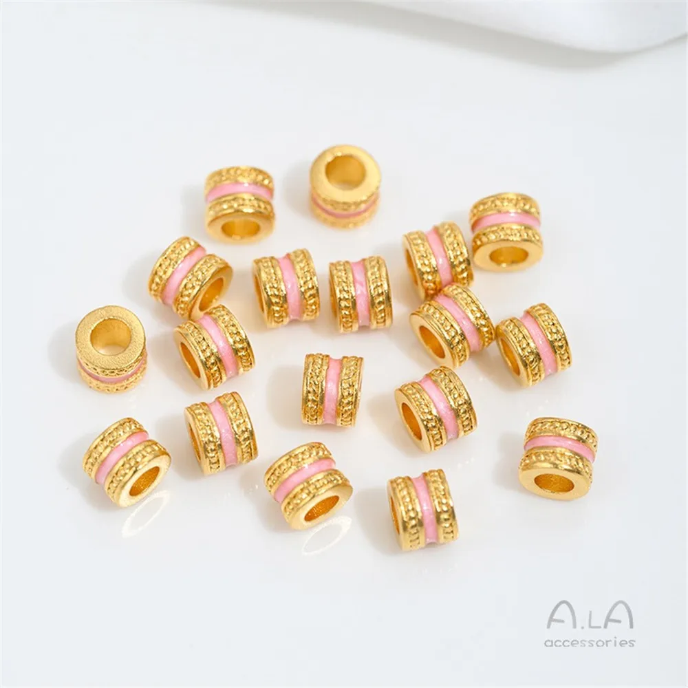 Vietnamese Sand Gold Pink Drip Oil Barrel Beads Dragonfly Beads Butterfly Gourd Flower-shaped Bead String Accessories - Image 3