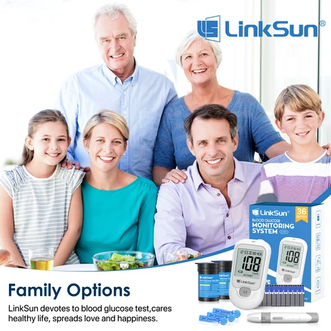 Глюкометр LinkSun G-425-1 с тест-полосками и ланцетами для измерения сахара в крови — фото модели