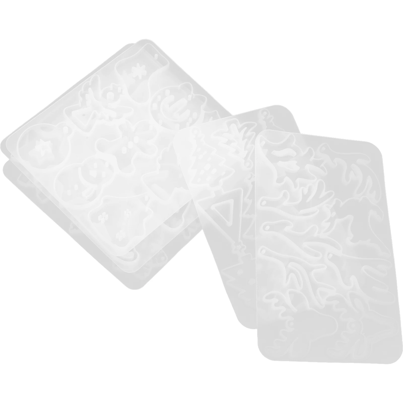

5pcs Christmas Earring Mold Silicone Jewelry Making Supplies Diy Resin Craft Tools Pendant Earrings Accessories White Color