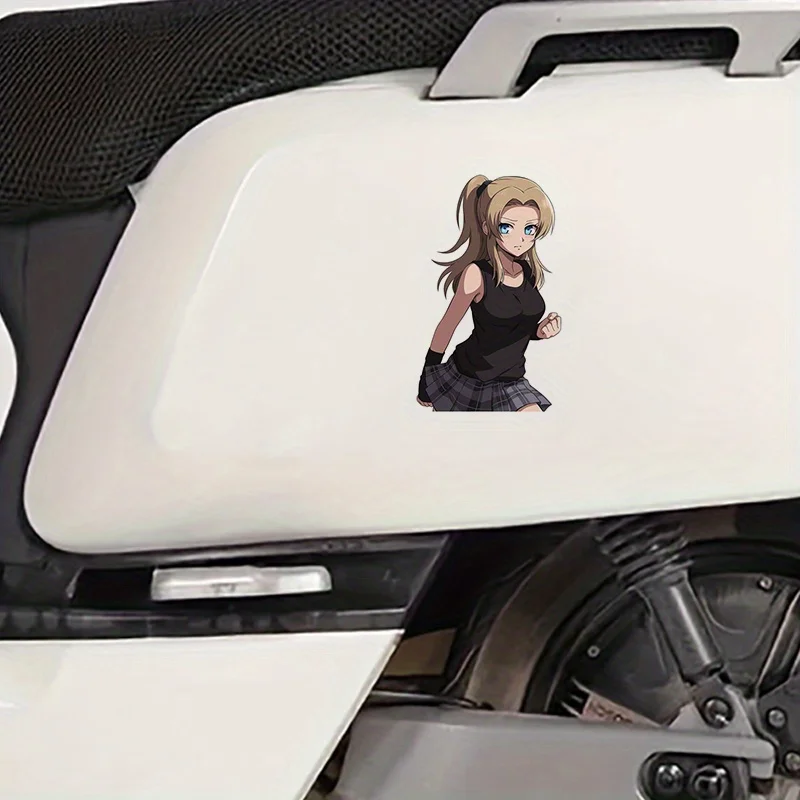 1 قطعة أنيمي نمط شقراء فتاة ملصق أسود تانك الأعلى منقوشة تنورة لاصق مائي لأجهزة الكمبيوتر المحمول الهاتف الزخرفية #2