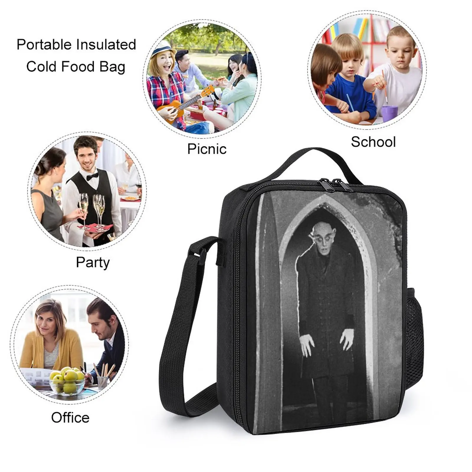 Nosferatuer Te Koop (4) 3 In 1 Set 17 Inch Rugzak Lunch Tas Pen Tas Duurzame Knapzak Knus Reizen Schattig