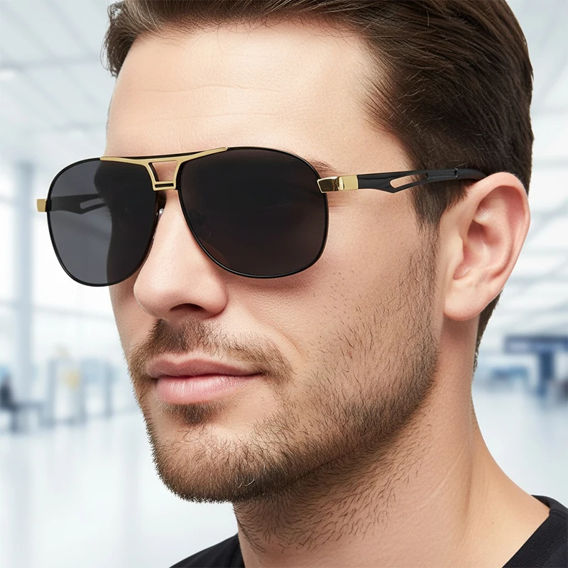 Gafas de sol para hombre Aviator con protección UV 400, estilo militar, gafas de sol con espejo metálico 1021