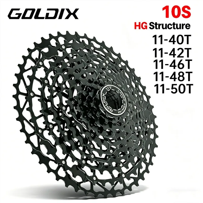 

GOLDIX 10 speed cassette 11 40 42 46 48 50 10-speed mtb cassette for Shimano HG structure Ultralight hollow bike cassette