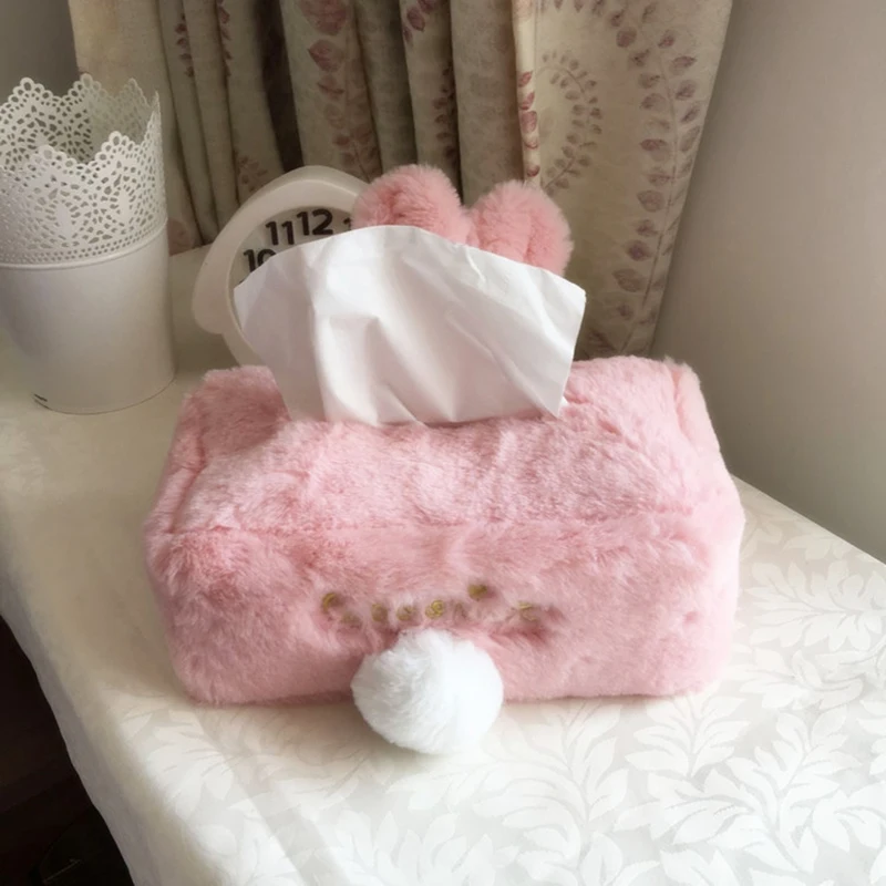 Tissue Box Muppet Tissue Cover Holder Practical Decorative Convenient Easy To Use Rubber Strap Cute Rabbit Ear Home Car Supplies