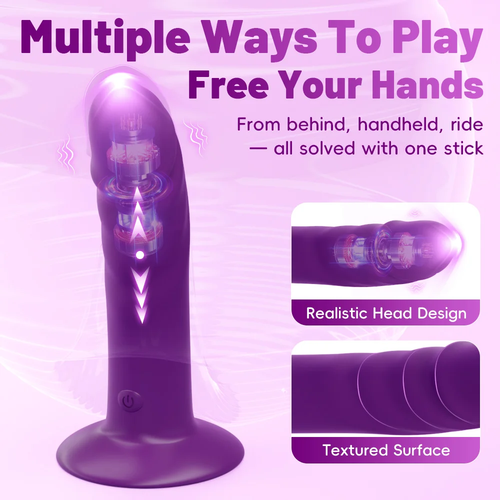 Thrusting Anal Plug Vibrator Anal Dildo Male Prostate Massager Telescopic Vibrating Butt Plug Stimulator Sex Toys for Women Men - view 4