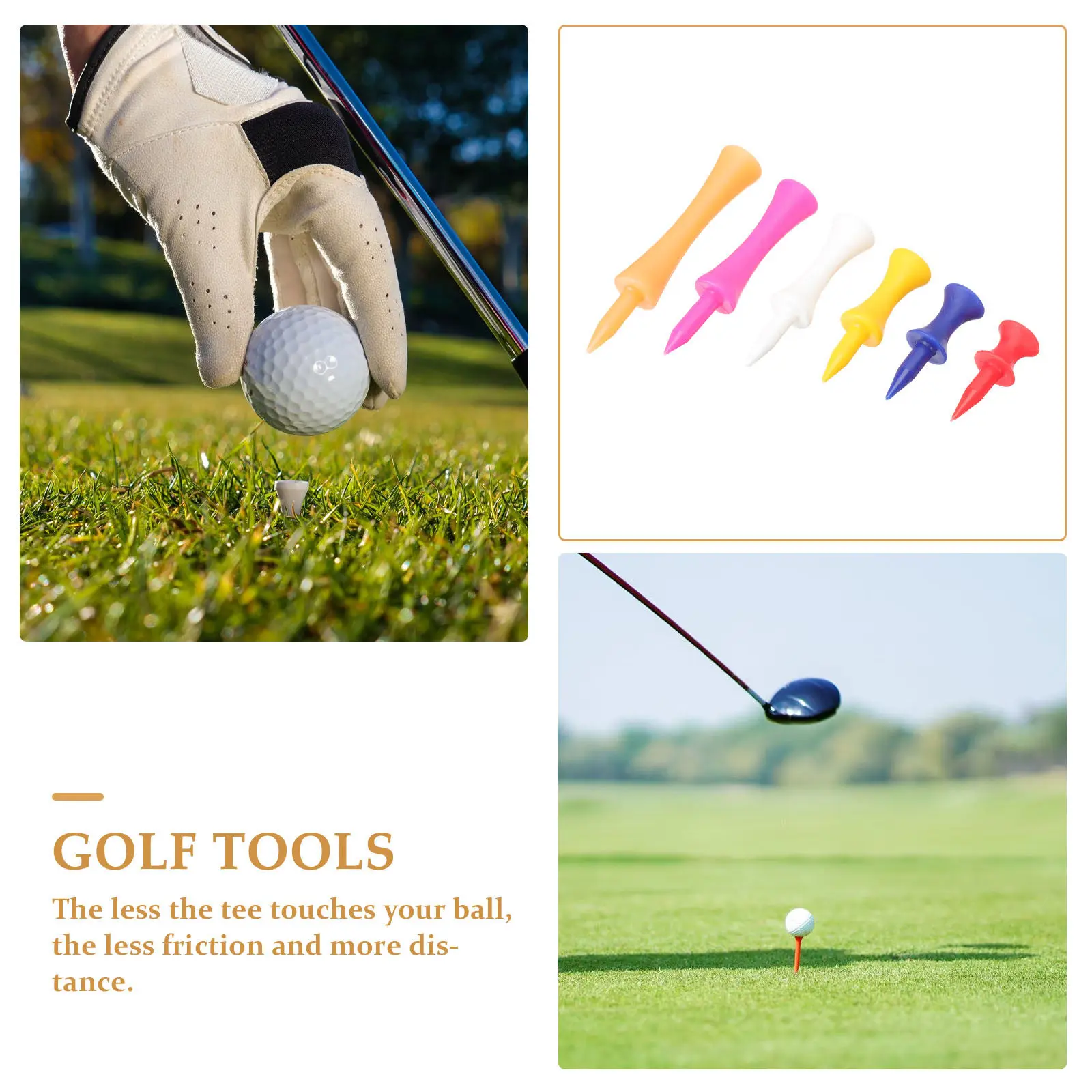 

180Pcs Golf Tees Plastic Professional Ball Stands for Long-Lasting Durability Training Aid Outdoor Indoor Practice