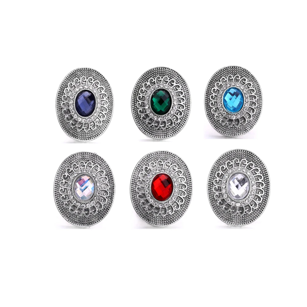 5pcs/lot New 18mm Snap Jewelry Flower Rhinestone Snap Buttons Charms for 18mm Snap Button Women DIY Gift Earring Necklace Bracel