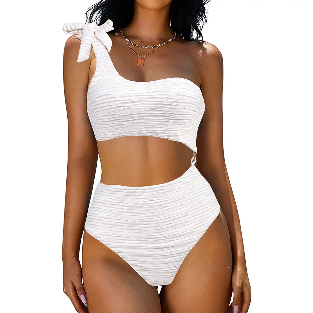 

ASBAYSON One Shoulder Cut Out One-Piece Swimsuit For Women Sexy Slimming Backless Swimwear 2022 New Bathing Suit Beachwear