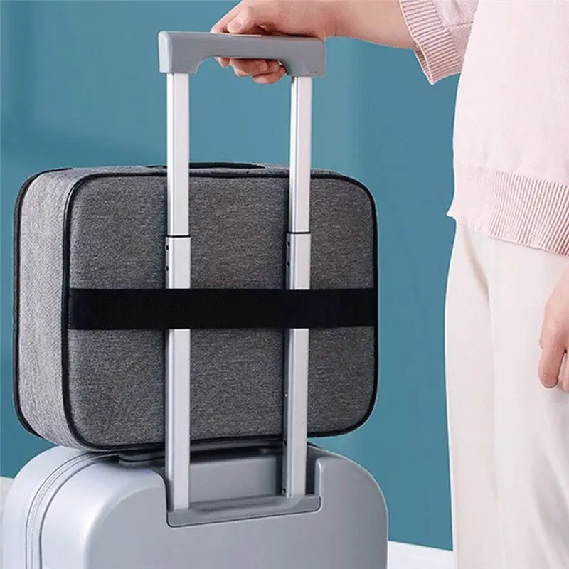 NEW HOT In Stock-Document Storage Bag Document Handbag With Lock Women Travel Files Card Folder Holder Tool Case