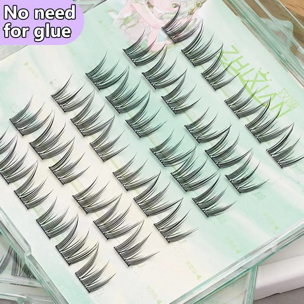 ゼリー接着剤ストリップ付きマンガまつげ接着剤不要複数のスタイル分割されたつけまつげDIYアニメコスプレ猫エルフまつげ