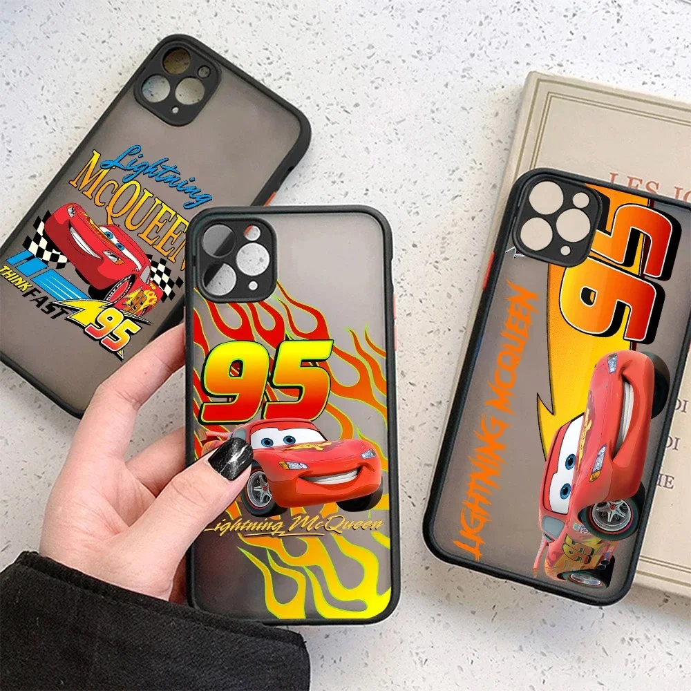 Cars Lightning McQueen 95 Phone Case For iPhone 15 14 13 12 11 Mini Pro Max X XR XSMax 7 8 Plus Matte Transparent Back Cover