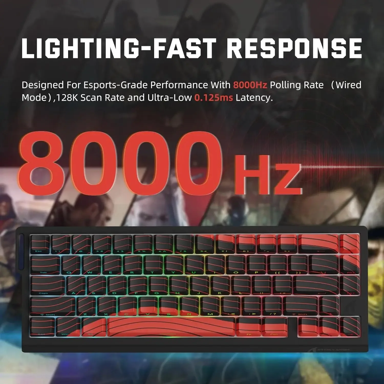ATTACK SHARK X68 PRO HE Teclado para jogos com gatilho rápido sem fio 8K Taxa de pesquisa Hot-Swap RGB retroiluminado