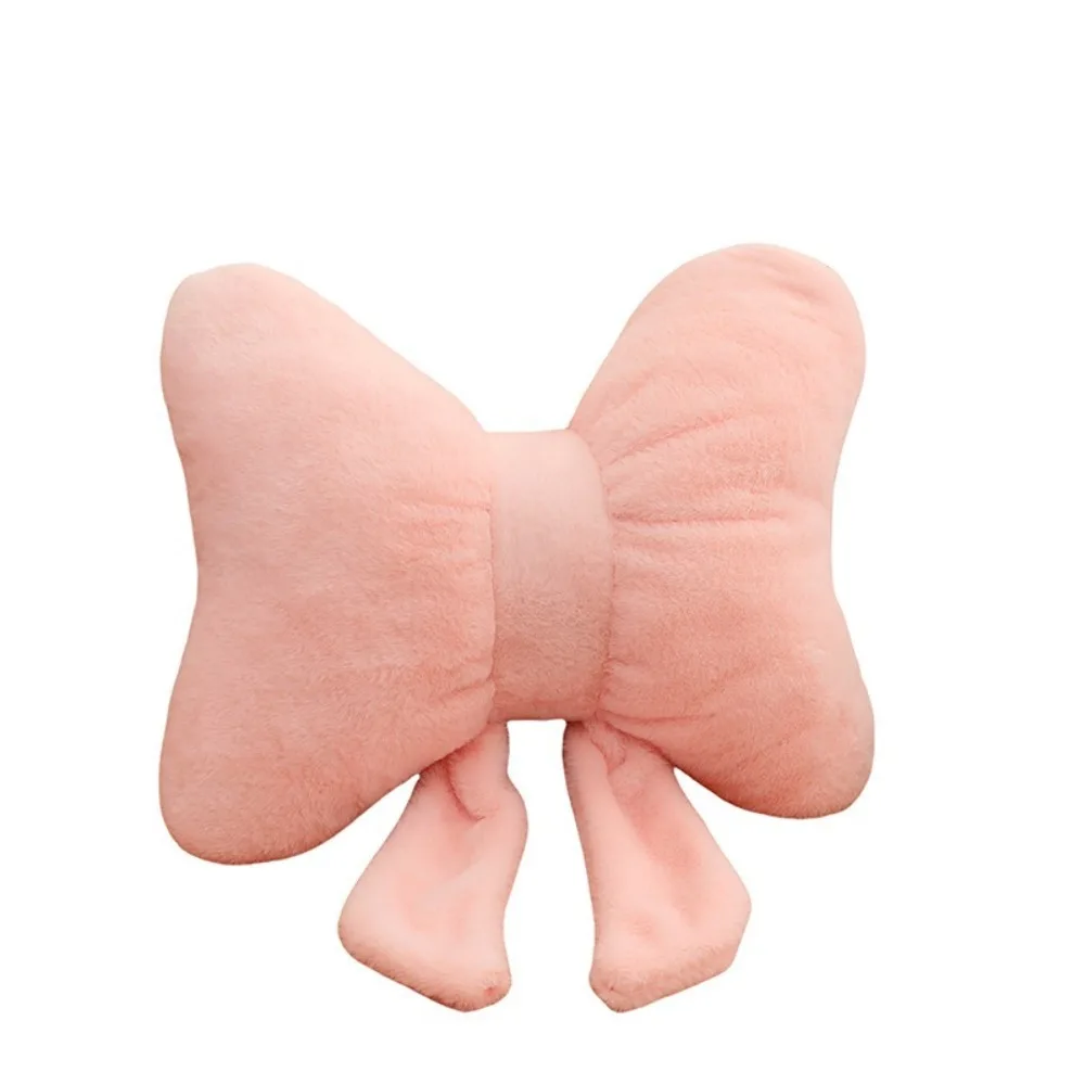

Creative Plush Bow Pillow Waist Support Solid Color Bow Throw Pillows Cute Soft Neck Cushion Sofa