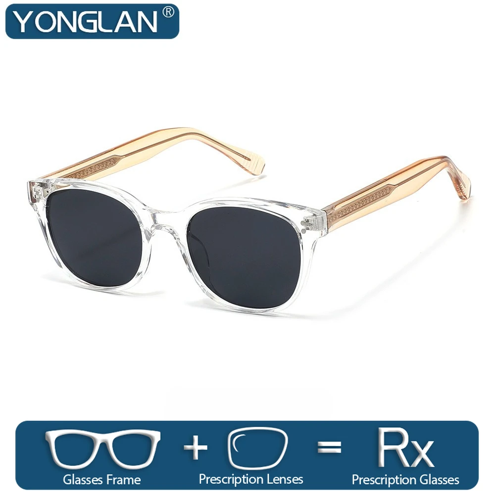 YONGLAN Popular Polarized Prescription Sunglasses For Women UV400 Protection Trendy Round Progressive Optical Sun Glasses