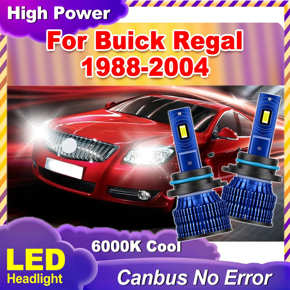 

2 шт. светодиодные лампы для фар 3570 CSP, 150 Вт, 6000K, белый свет, Canbus без ошибок, 12В, для Buick Regal 1988-2004