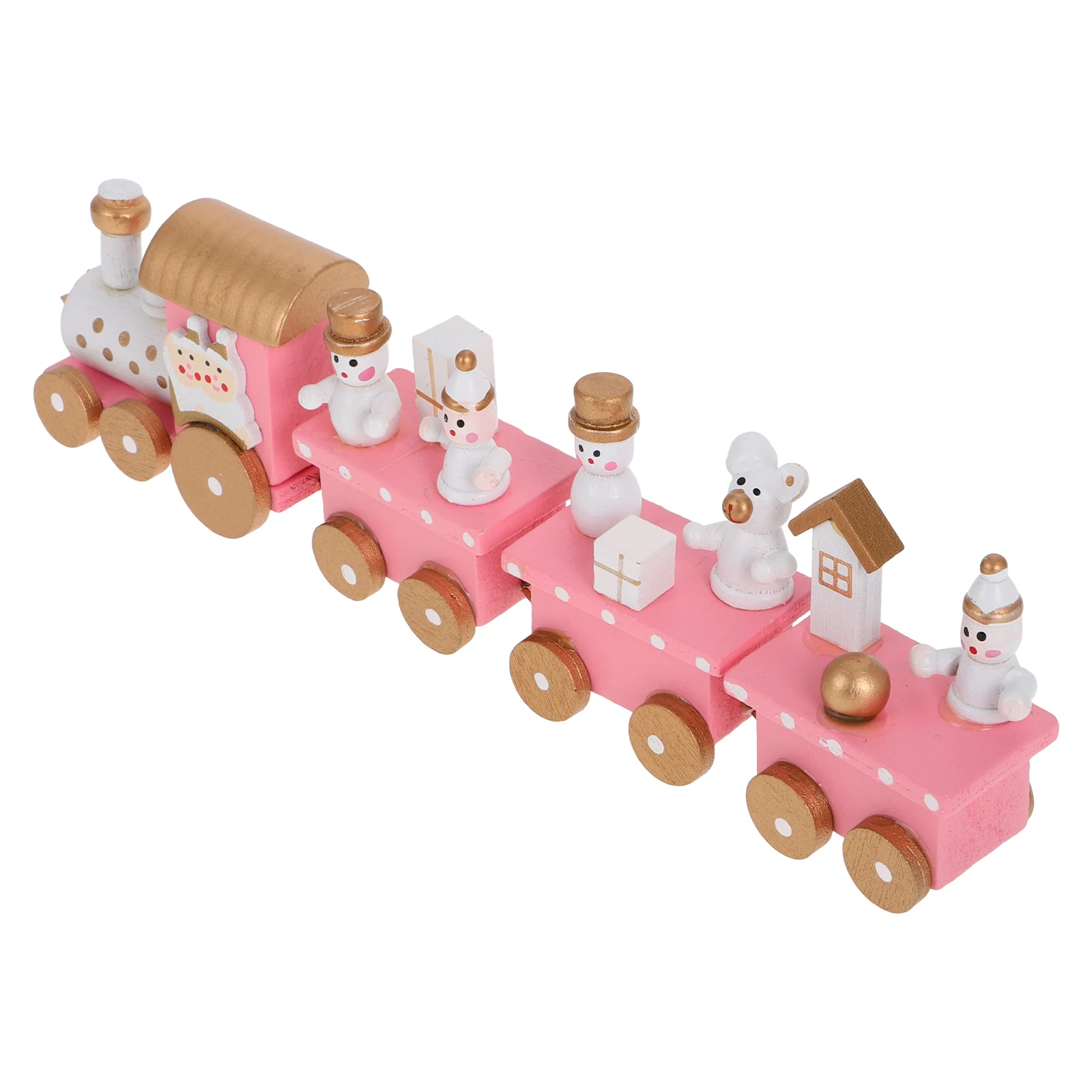

1pc Wooden Train Decoration Festive Desktop Ornament Table Cabinet Adornment For Train Ornament s Family Friends