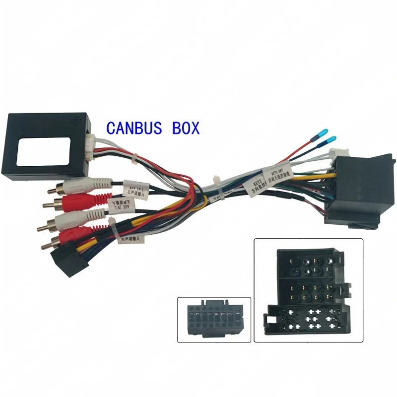 Wiring Harness CAN Bus Decoder RCA Connector Car Android Unit 16 Pin Plug Cable Adapter for Fiat 500L Doblo