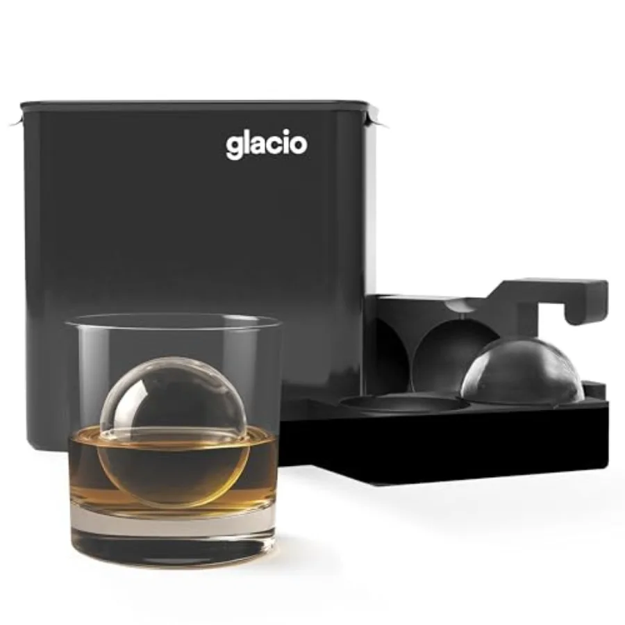 

Clear Ice Maker Set Crystal Clear Ice Ball and Cube Molds for Whiskey and Cocktails Dilution-Free Directional Freezing Design E
