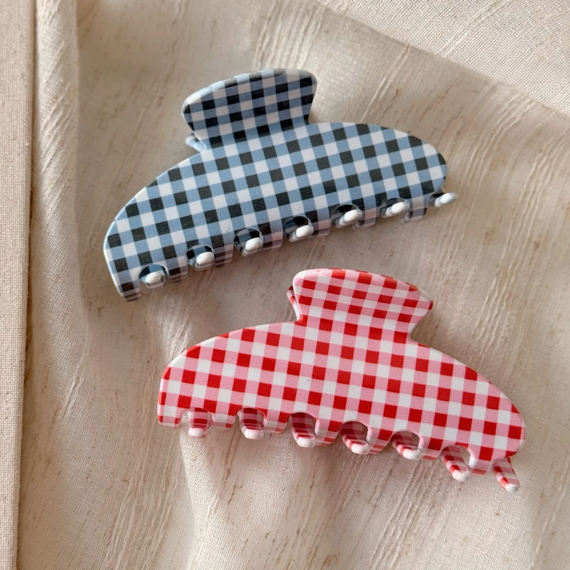 

NEW 10CM Retro Grid Pattern Acetate Hair Claw Autumn Winter Claw Clips INS Trendy Hair Clips for Women Girls Hair Accessories