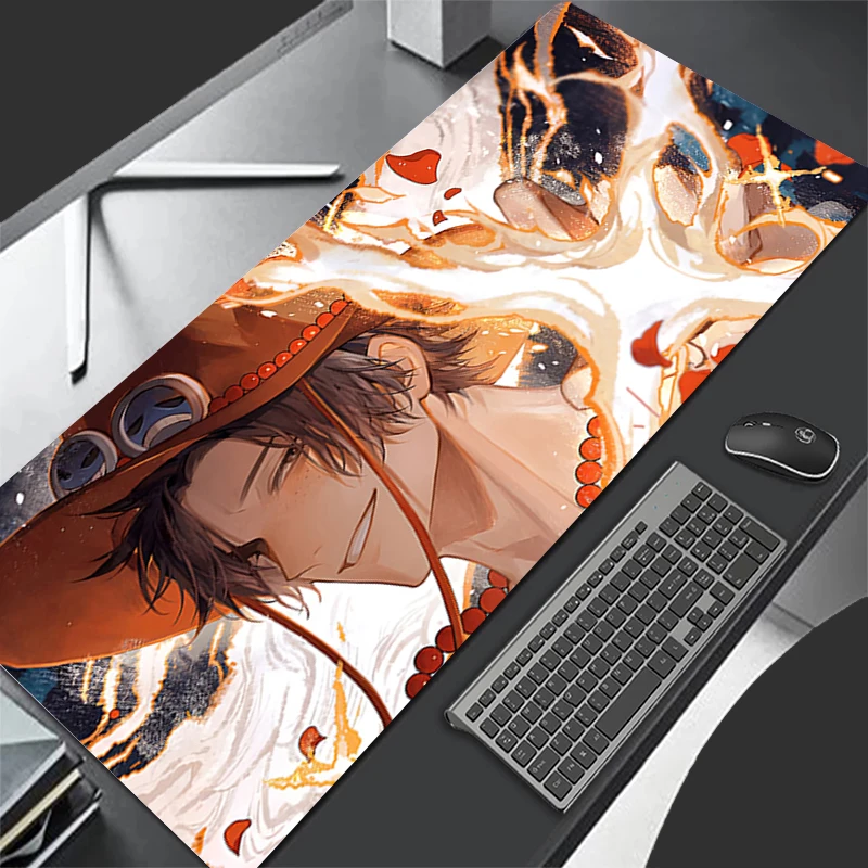 

One Piece Portgas·D· Ace Pattern Locking Edge MousePad Large Mouse Pad Computer Gaming Keyboardpad Rubber Mat Desk GamingCup Mat