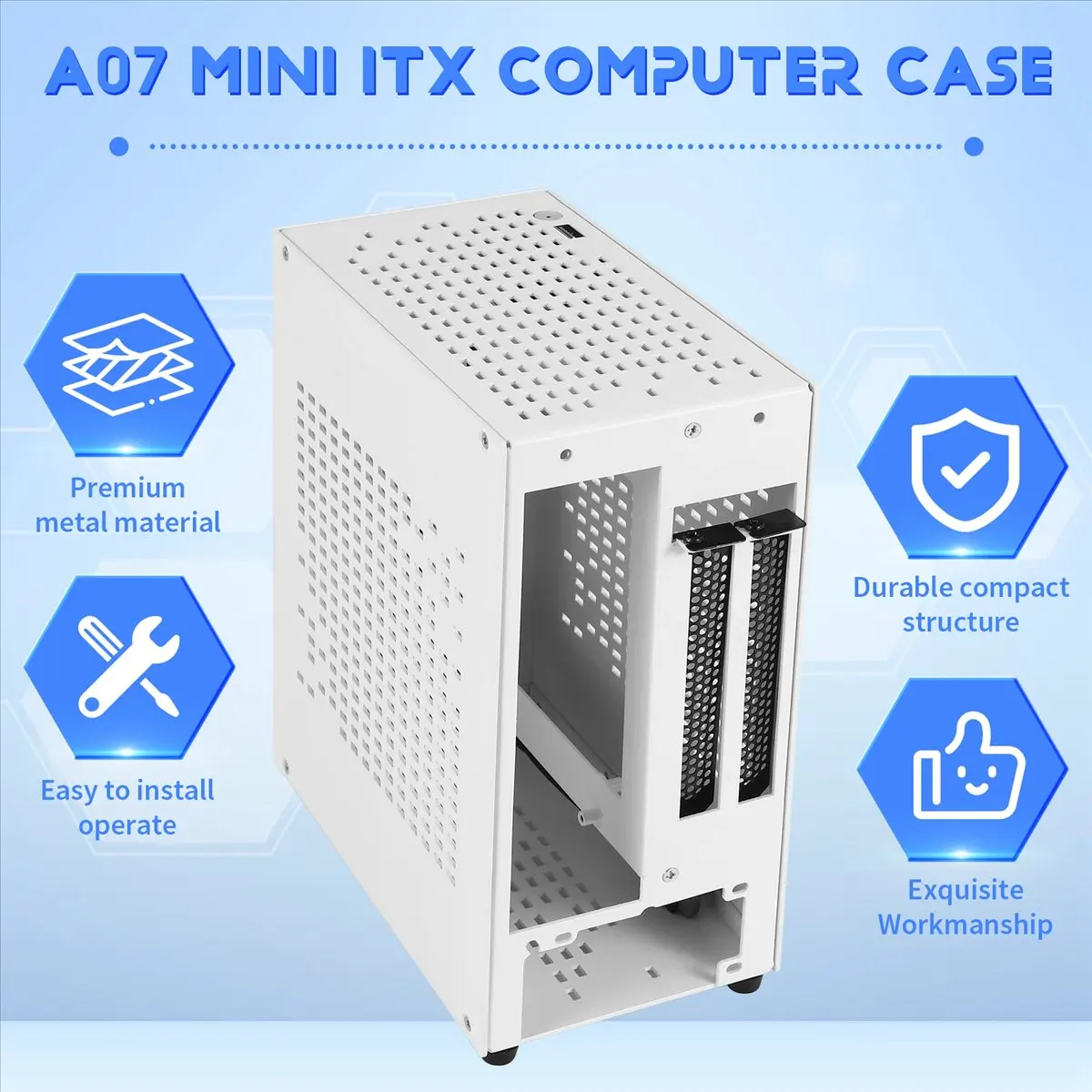 【~-new-estr】a07-itx-computer-case-chassis-htpc-host-case-usb30-itx-enclosure-with-graphics-card-extension-cable-c