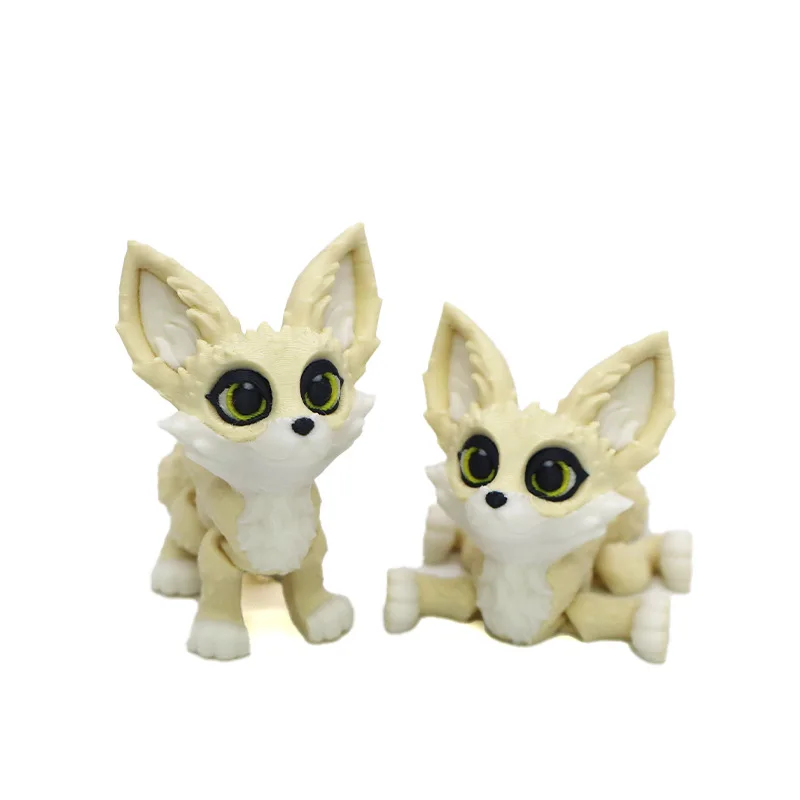 3D Printed Cute Small Fox Animal Joints Movable Model Toys New Popular Ornament Figurine Model Simulation Toy Desktop Decoration