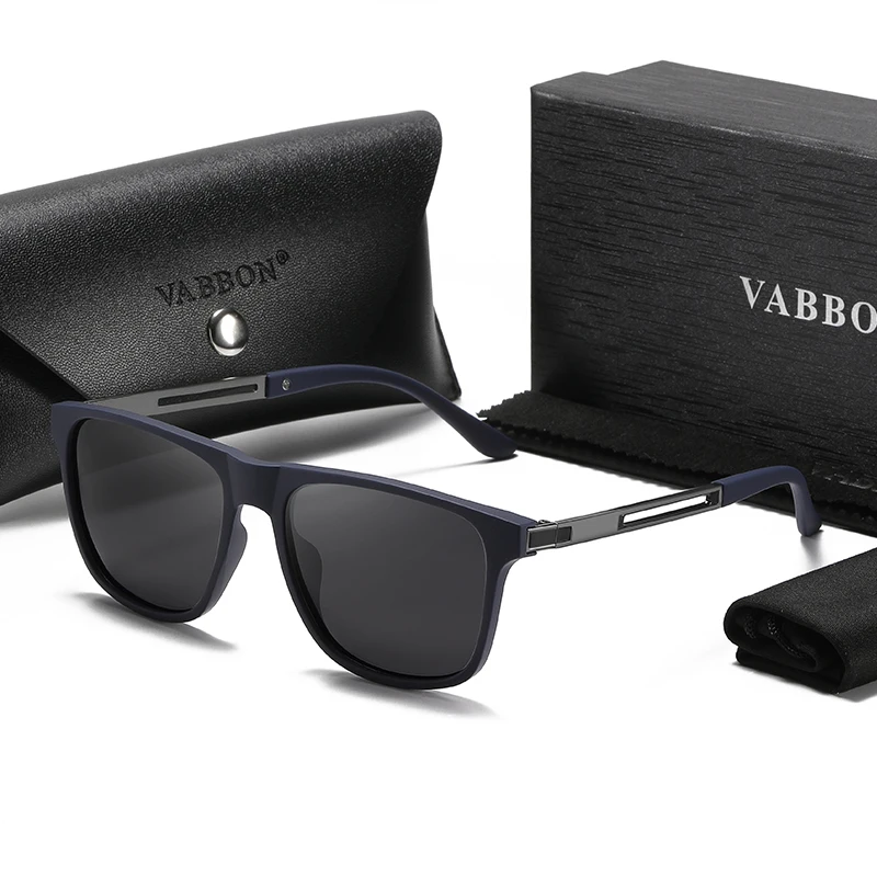 Vabbon نظارات شمسية بإطار مربع جديد مستقطبة واقية من الشمس للرجال نظارات شمسية عصرية خارجية مضادة للأشعة فوق البنفسجية للقيادة وصيد الأسماك، هدية راقية 1106