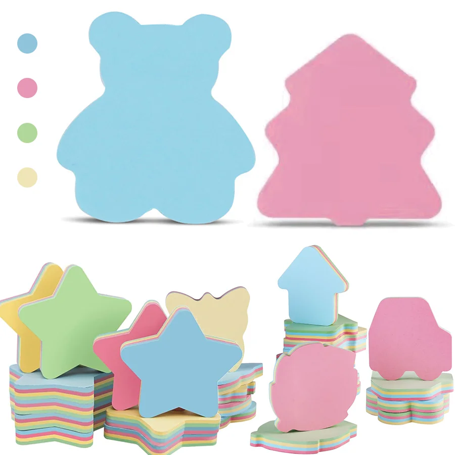 100 pièces de blocs-notes adhésifs carrés pour bureau et étude, papier mémo autocollant portable, fournitures de bureau pour l'écriture XJM