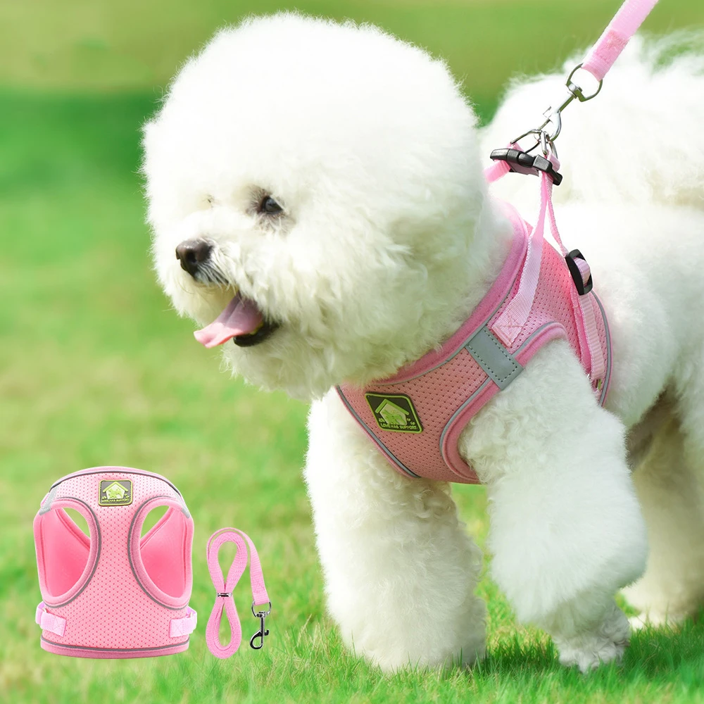 

Dog Harness with Leash Set No Pull Adjustable Reflective Step-in Puppy Pet Vest Harnesses for Small Medium Large Dogs XS-XL Size