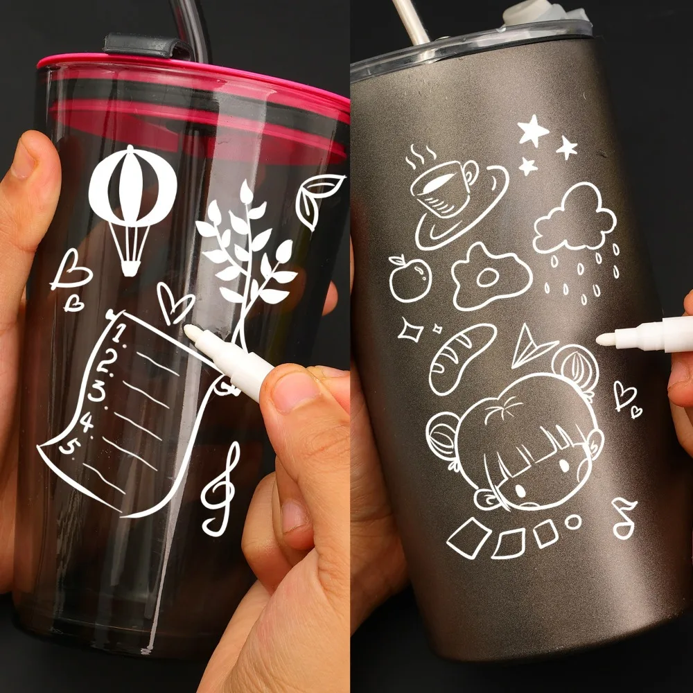 Rotuladores de puntas suaves y duras blancas, bolígrafo de pintura impermeable de secado rápido, lápiz resaltador borrable DIY, papelería para estudiantes, 5-20 piezas